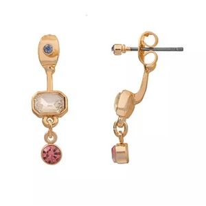 LC Lauren Conrad Tiered Geo Geometric Nickel-Free Gem Earrings NEW WITH TAGS NWT